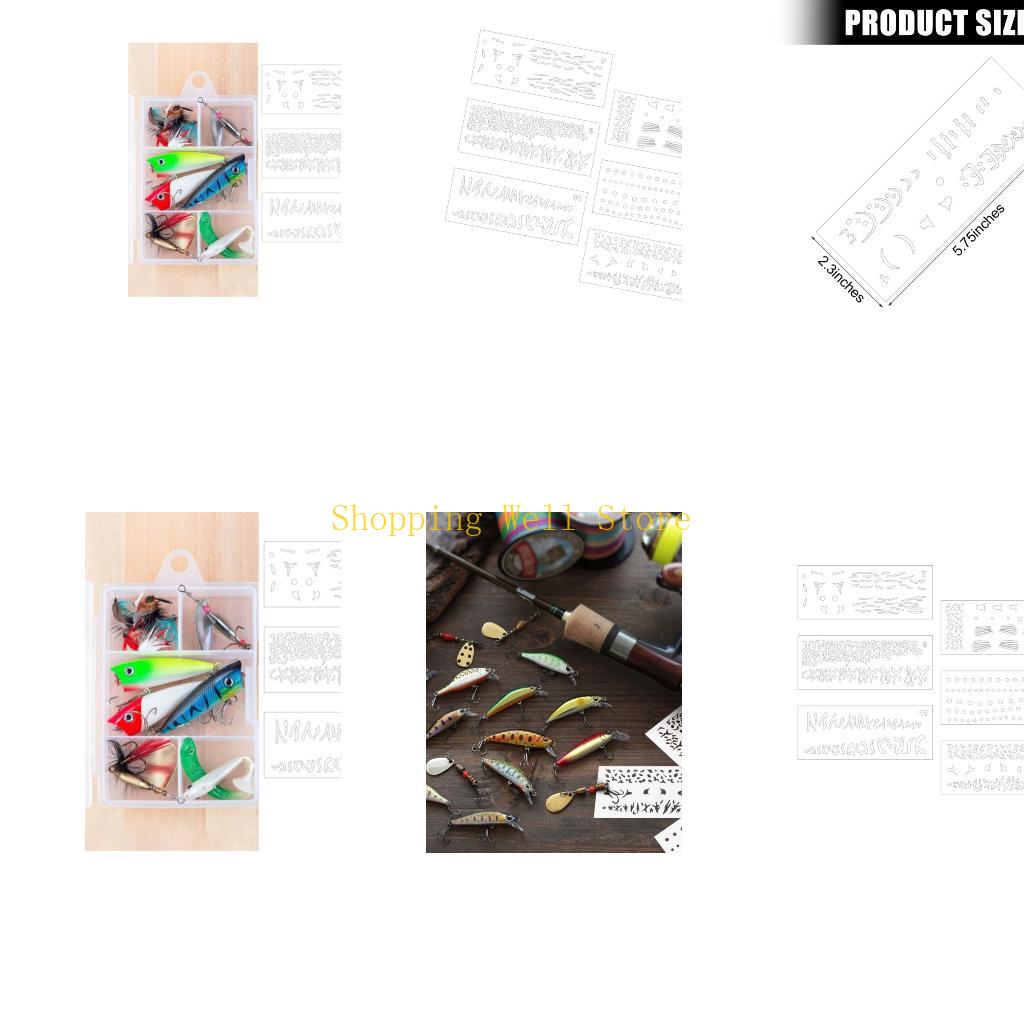 Fishing Quest - KX4B 6Pcs Hollowed Fishing Lure Stencils