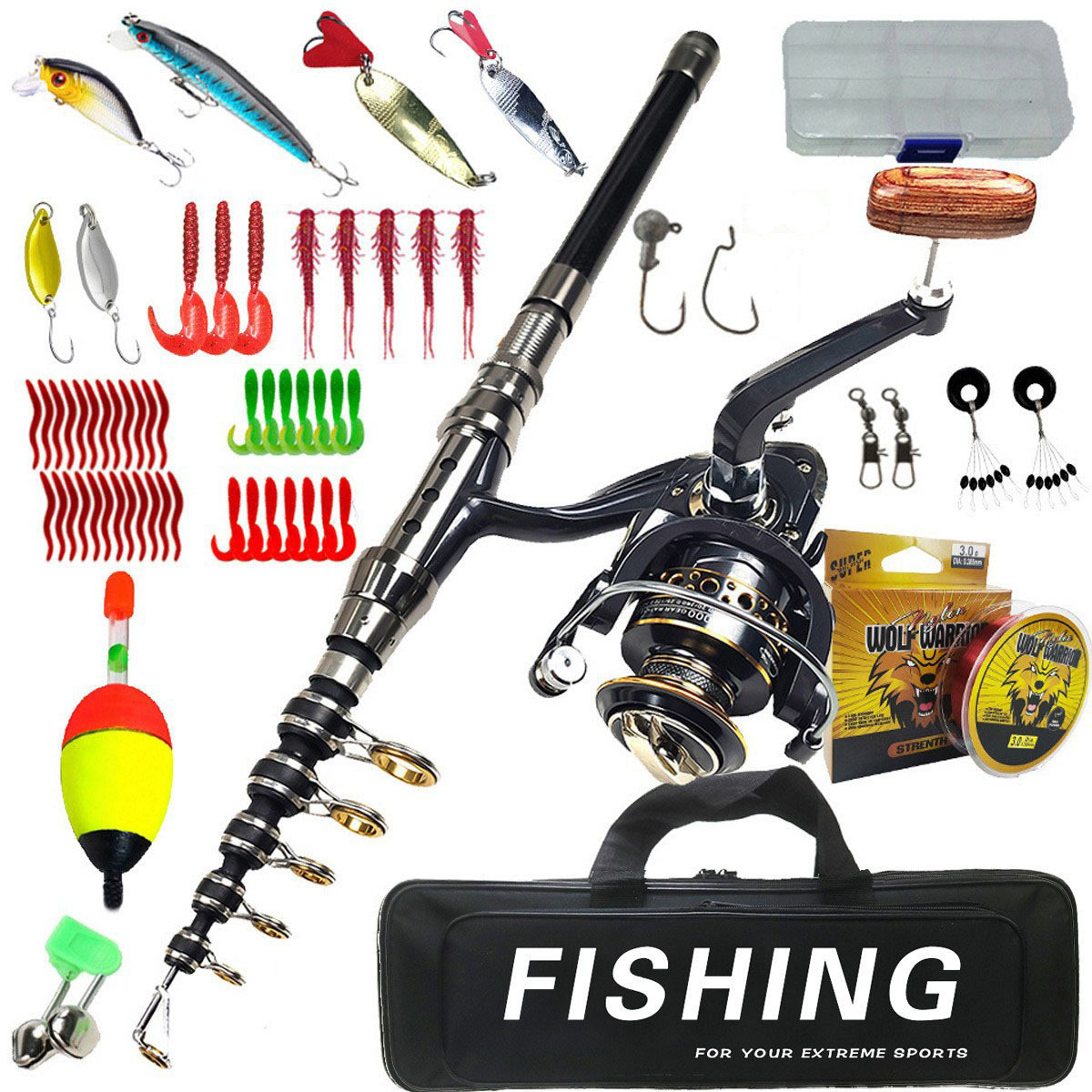 Saltwater Fishing Hook - 1.8m-3m Fishing Rod Set Long Casting