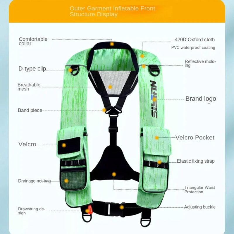 New Adult Inflatable Luya Fish - Fishing Vest Jacket recension och pris