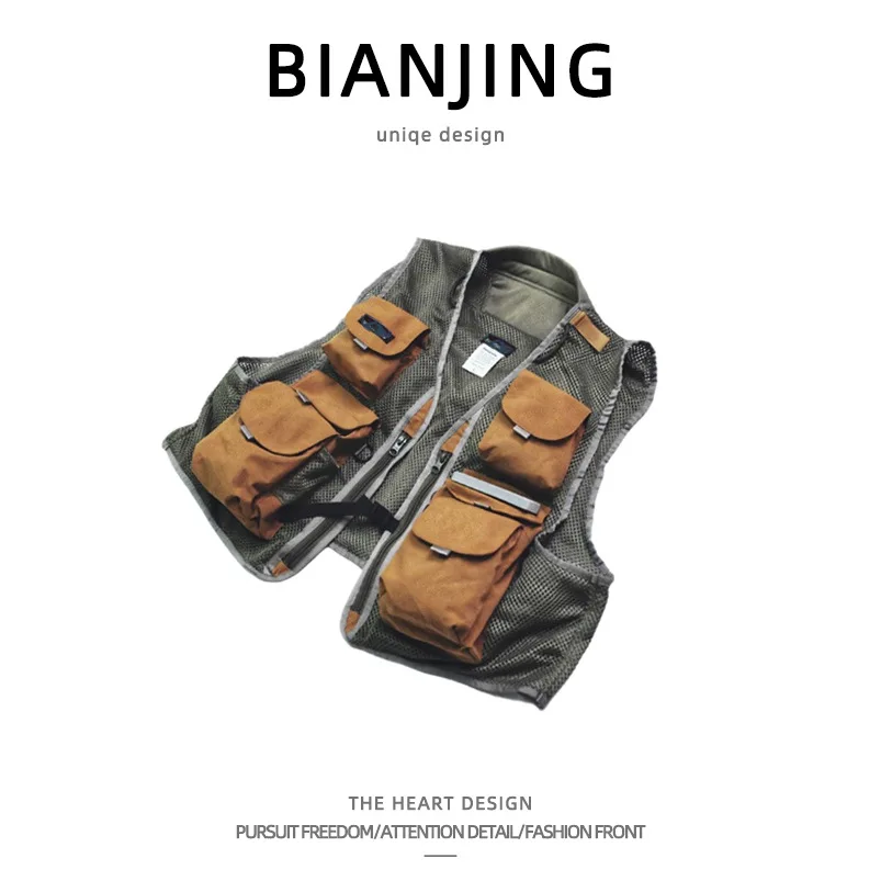 Retro American-style men's wor - Fishing Vest Jacket recension och pris
